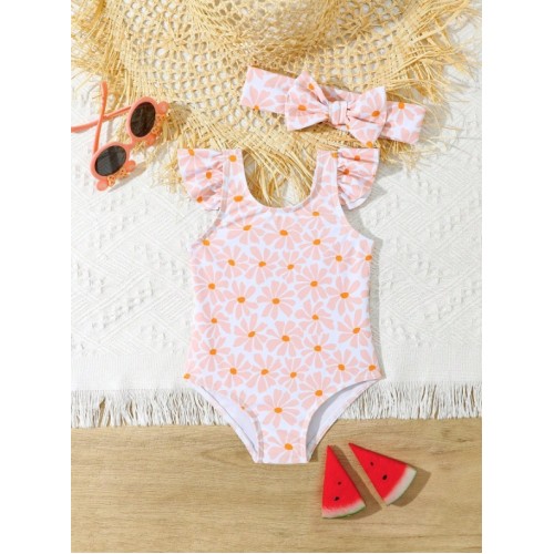 Βρεφικό-Ολόσωμο-Μαγιό-με Σετ Κορδέλα